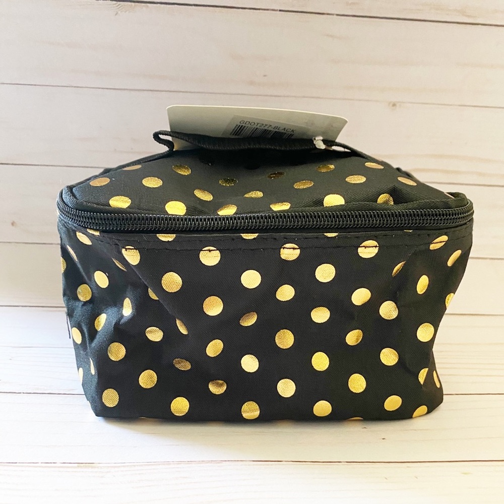 Metallic Gold Polka Dot Black Case